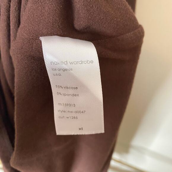 NAKED WARDROBE Brown Tank Mini Dress Size XL - Picture 6 of 8